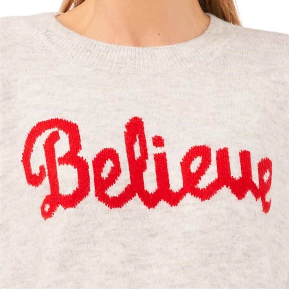 CeCe Believe Script
Graphic Long-Sleeve Cozy Pullover Sweater M Light
Grey $69 - Picture 2 of 14